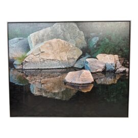 Circa 1997 Gus Heinze "Windhall River, Vermont" Photorealism Painting. Original Price: $25,000