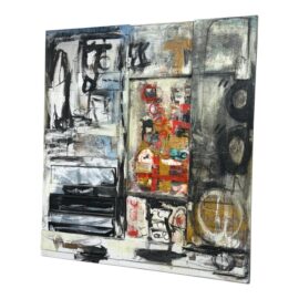 Mixed Media Abstract Large Scale Artwork, Signed + Dated 2000. Original Price $6,300