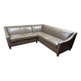 Norwalk Furniture Custom Leather 2pc Sectional. Original Price: $6,000