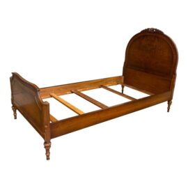 Twin Size John Widdicomb Victorian Style Curved Walnut Bed Fame