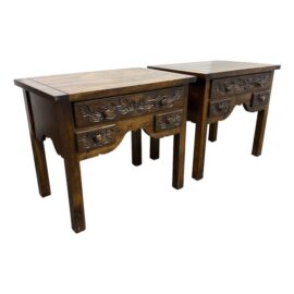 Custom Swiss Black Forest Style Night Stands, Pair