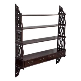In the Style of Thomas Chippendale Fretwork Mahogany Hanging Shelves