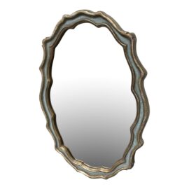 Uttermost Dorgali Slate Blue + Silver Leaf Wall Mirror. Original Price: $1,050