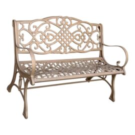 Outdoor Cast Aluminum With Black Powdercoat Bench