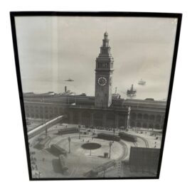 Vintage San Francisco Ferry Building Black & White Photography, Framed