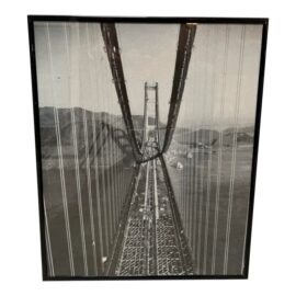 Vintage San Francisco Golden Gate Bridge Black & White Photography Poster, Framed