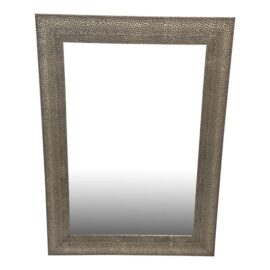 Transitional Hammered Zinc Look Wall Mirror