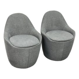 Hlynur Atlason for Design Within Reach Lina Swivel Chairs, Pair. Original Price: $5,790