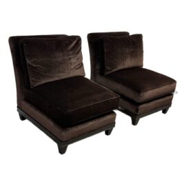 Pair of Custom Armless Lounge Chairs by Kravet Furniture