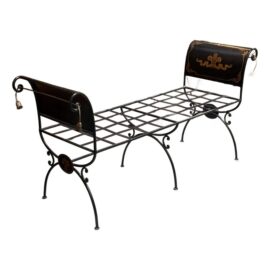 Vintage Metal Fleur De Lis Bench