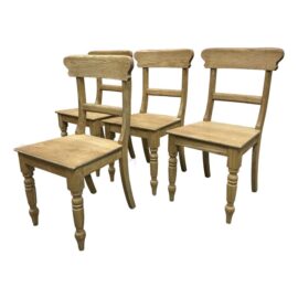 Restoration Hardware 19th Century English Schoolhouse Side Chairs, Set of Four