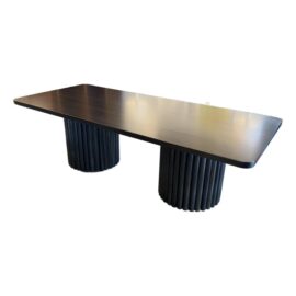 Custom Design Reeded Double Pedestal Dining Table. Original Price: $10,000