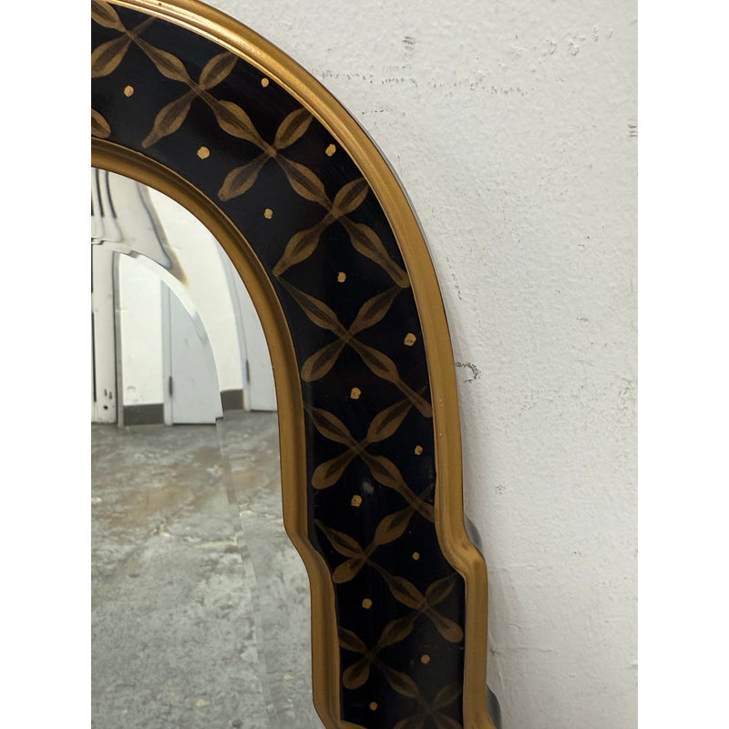 Carolina Mirror & Company Chinoiserie Black + Gold Lacquer Asian