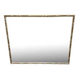 Antiqued Silver Gilt Bamboo Reed Wall Mirror