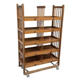 Antique Beaver Shoe Rack Company Rolling Cart