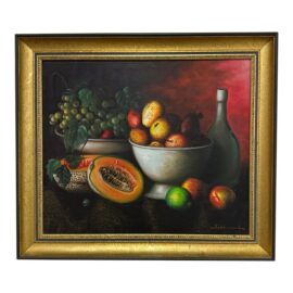 Original Still Life Oil Painting, Framed + Signed