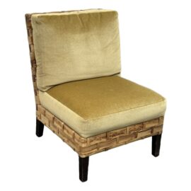 Palecek Rattan Clarence House Mohair Slipper Chair. Original Price : $2,600
