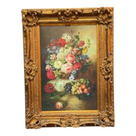 Original Floral Bouquet Still Life Oil Painting, Signed + Framed. Original Price: $3,600