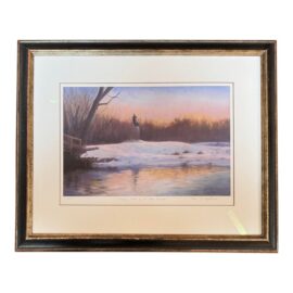 Jean Lightman Custom Framed "February Dusk by Rude Bridge" First Edition Signed Print 1 of 100