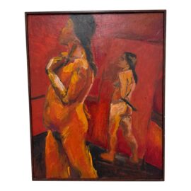 Circa 2004 Nell Haskell "Woman Reflected in Mirror", Signed + Dated