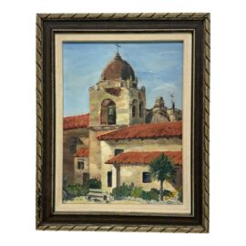 Charlotte Kleiber Acrylic on Canvas Mission Church in Mexico Artwork, Framed