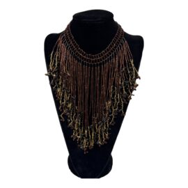 Hand Made Cooper Beaded African Bib Necklace
