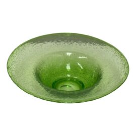 Biot Glassworks French Thick Rim Green Bubble Bowl
