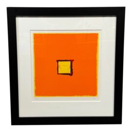 Walter Fusi Yellow + Orange Abstract Limited Edition Lithograph, Signed + Number