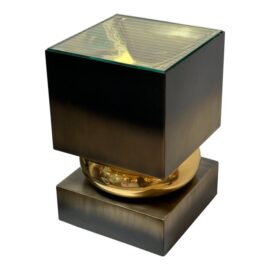 Global Views Geometric Brass + Glass Pedestal. Original Price: $1,000