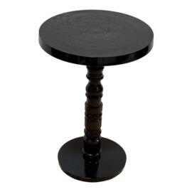 Metal Black Finish Pedestal Side Table