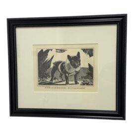Lt. Dwight W. Follett for "Gunner and the Dumbo" Black Boston Terrier Illustration Print, Framed + Numbered