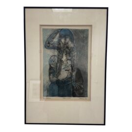 Circa 1984 Artist Proof Etching "Mother and Child", Signed + Framed