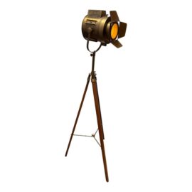 Brass Spotlight Floor Lamp on Tripod Base