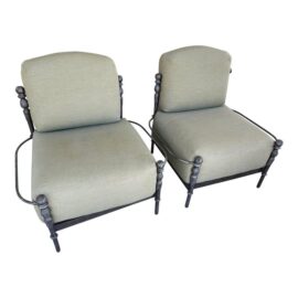 Michael Taylor Montecito Outdoor Lounge Chairs, Pair. Original Price: $10,500