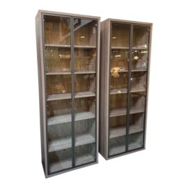Pair of Scandinavian Designs Gammel Bookshelves With Glass Doors. Original Price: $1,800
