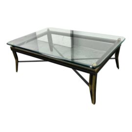 Post Modern Steel, Bronze + Glass Coffee Table
