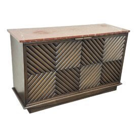 John Toebler for Campero's Chevron Mahogany + Red Marble Buffet. Original Price: $4,700