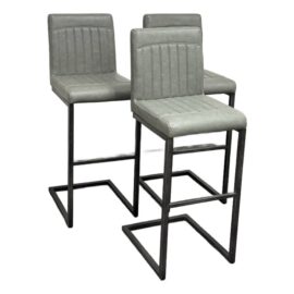 New Pacific Direct Ronan Graphite Bar Stools, Set of Three. Original Price: $800