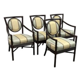 Orlando Diaz-Azcuy for McGuire Salon Dining Chairs, Set a Four. Original Price: $15,000