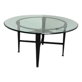 Roche Bobois Iron + Glass Round Dining Table