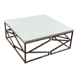 Bassett Mirror Company Luxilon Gish White Glass Coffee Table. Original Price: $500
