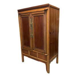 Chinese Qing Dynasty Wood + Brass Hardware Wedding Chest