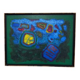 Frank Sardisco "Shapes Green" Framed Original Painting, Signed