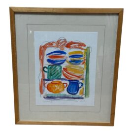 Denise M "In the Cupboard I I" Original Watercolor, Signed + Framed