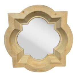 Kreiss Furniture Quaterfoil Oak Wood Wall Mirror