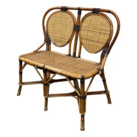 Antique Charming French Wicker Bench. Original Price: $1,180