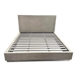 California King Size Charlie Zagaroli for Restoration Hardware Cela Shagreen Platform Bed Frame. Original Price: $7,400