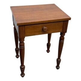 Antique Wooden Side Table + Drawer