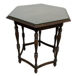 Vintage Hexagonal Wood Accent Table