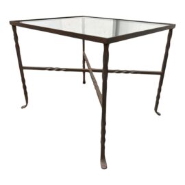 Cast Iron + Glass Side Table